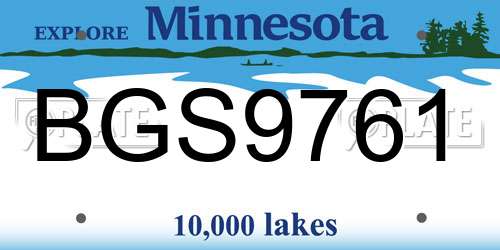 BGS9761 Minnesota License Plate