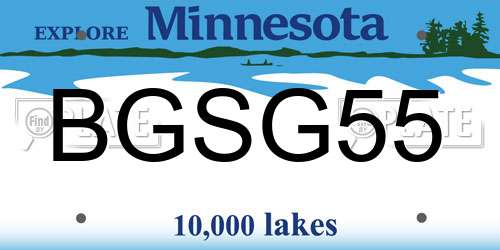 BGSG55 Minnesota License Plate