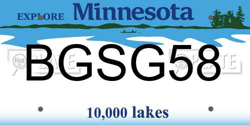 BGSG58 Minnesota License Plate