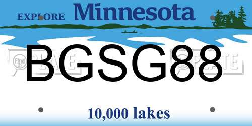 BGSG88 Minnesota License Plate
