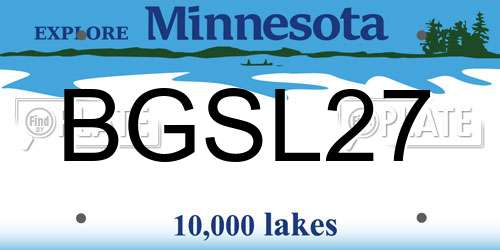 BGSL27 Minnesota License Plate