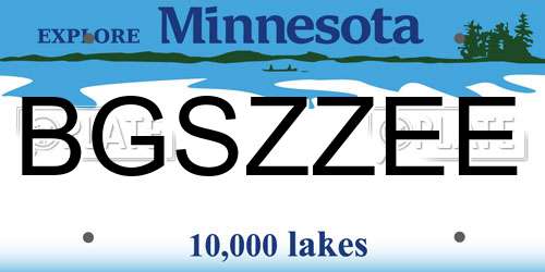 BGSZZEE Minnesota License Plate