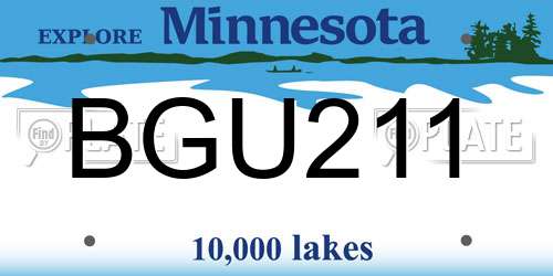 BGU211 Minnesota License Plate