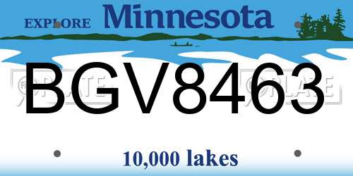 BGV8463 Minnesota License Plate