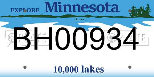BH00934 Minnesota License Plate
