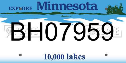 BH07959 Minnesota License Plate