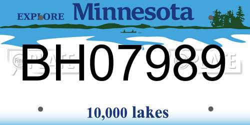 BH07989 Minnesota License Plate