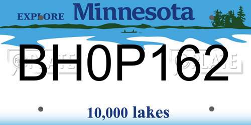 BH0P162 Minnesota License Plate