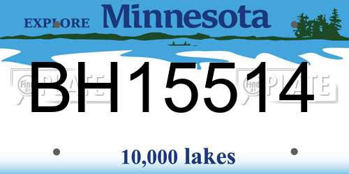 BH15514 Minnesota License Plate