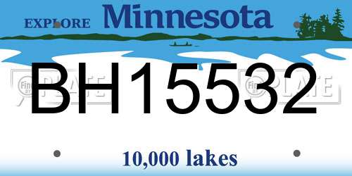BH15532 Minnesota License Plate