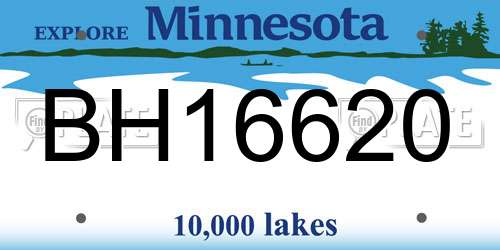 BH16620 Minnesota License Plate
