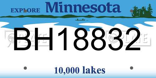 BH18832 Minnesota License Plate