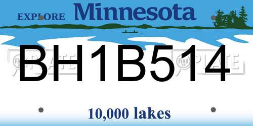 BH1B514 Minnesota License Plate