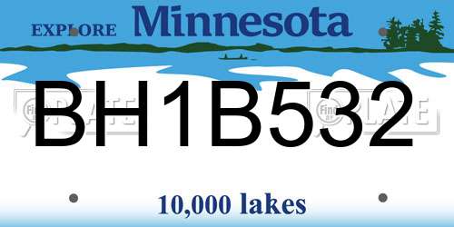 BH1B532 Minnesota License Plate