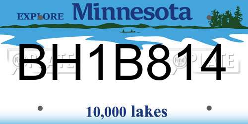BH1B814 Minnesota License Plate