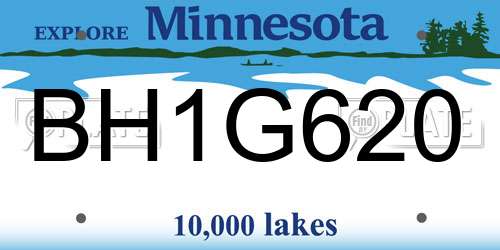 BH1G620 Minnesota License Plate