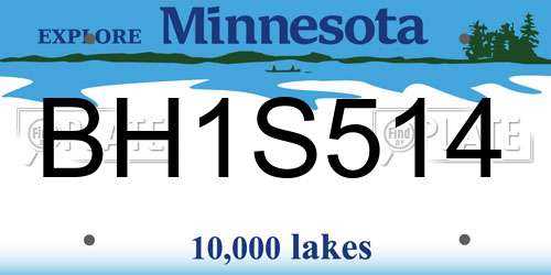 BH1S514 Minnesota License Plate