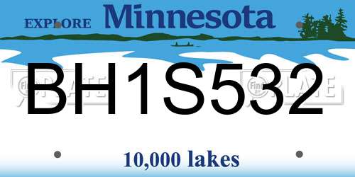 BH1S532 Minnesota License Plate