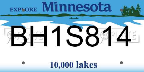 BH1S814 Minnesota License Plate
