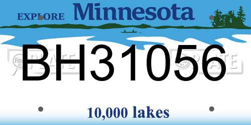 BH31056 Minnesota License Plate