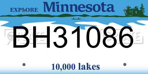 BH31086 Minnesota License Plate