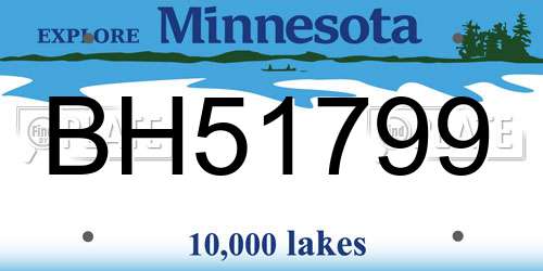 BH51799 Minnesota License Plate