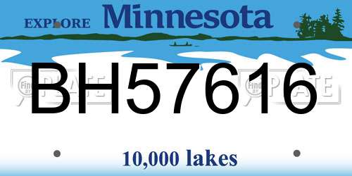BH57616 Minnesota License Plate