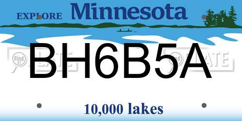 BH6B5A Minnesota License Plate