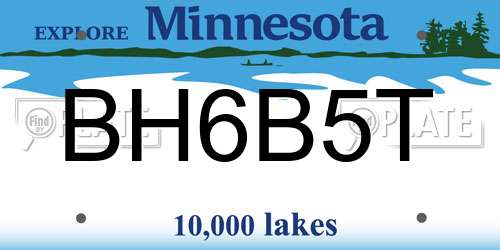 BH6B5T Minnesota License Plate