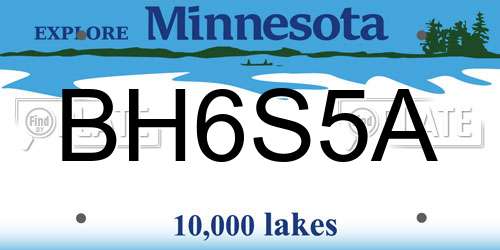 BH6S5A Minnesota License Plate