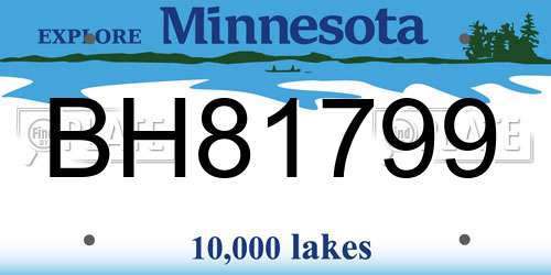 BH81799 Minnesota License Plate