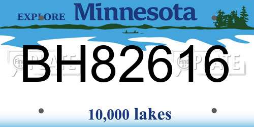 BH82616 Minnesota License Plate