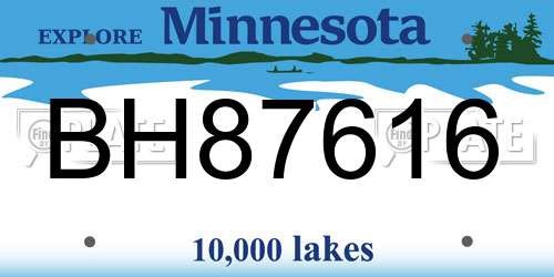 BH87616 Minnesota License Plate