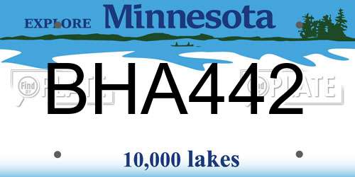BHA442 Minnesota License Plate