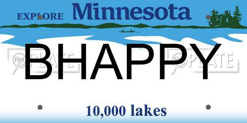 BHAPPY Minnesota License Plate
