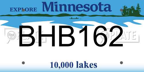 BHB162 Minnesota License Plate