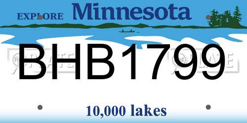 BHB1799 Minnesota License Plate