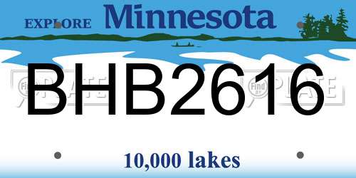 BHB2616 Minnesota License Plate