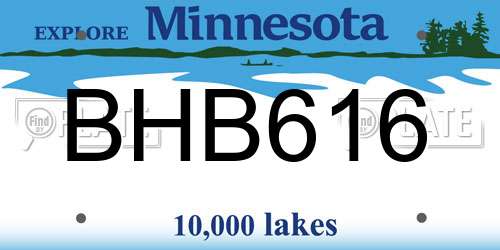 BHB616 Minnesota License Plate