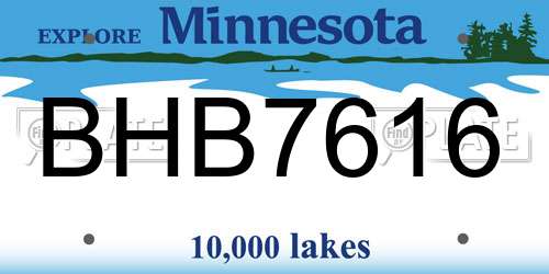 BHB7616 Minnesota License Plate