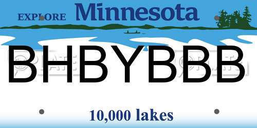 BHBYBBB Minnesota License Plate
