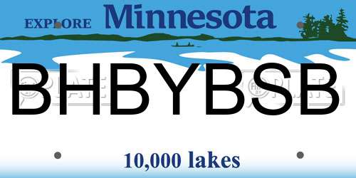 BHBYBSB Minnesota License Plate