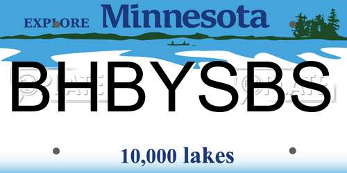 BHBYSBS Minnesota License Plate