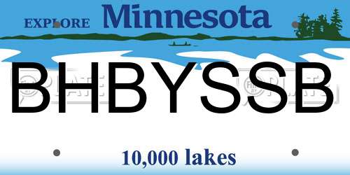 BHBYSSB Minnesota License Plate