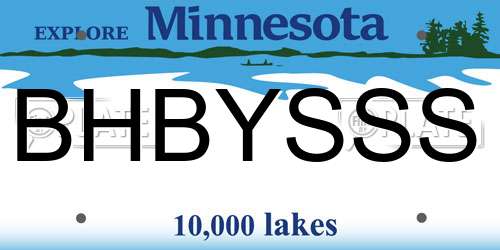 BHBYSSS Minnesota License Plate