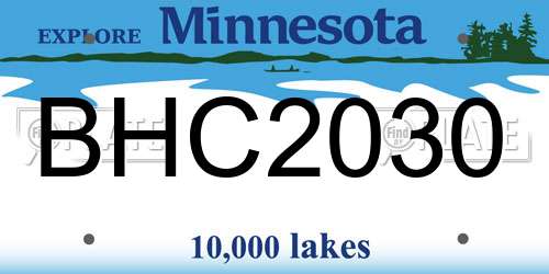 BHC2030 Minnesota License Plate