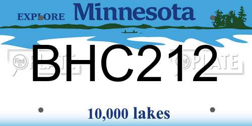 BHC212 Minnesota License Plate