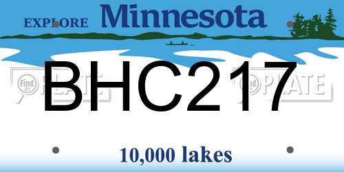BHC217 Minnesota License Plate