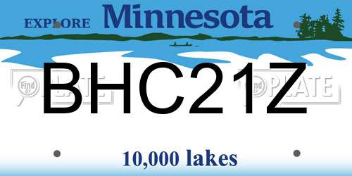 BHC21Z Minnesota License Plate