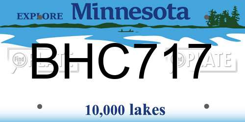 BHC717 Minnesota License Plate